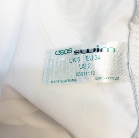 ASOS White High Waist One Piece NWOT Swimsuit - Picture 3 of 5